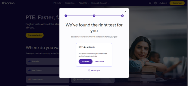 Choose PTE Academic